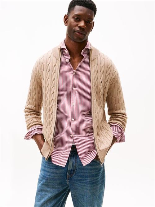 CLASSIC COTTON CABLE ZIP THROUGH