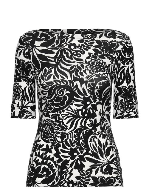 Lauren Ralph Lauren | Floral Stretch Cotton Boatneck Tee | M