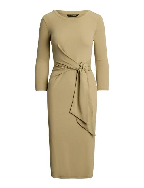 Lauren Ralph Lauren | Tie-Front Cotton-Blend Crewneck Dress | M