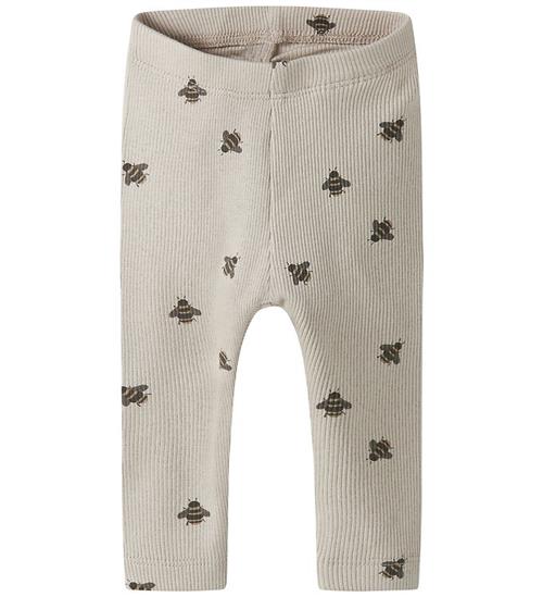 Name It Leggings - Rib - NbmFunkab - Chateau Gray/Bee