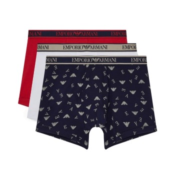 Emporio Armani Armani Logo Boxer With Long Leg 3P Flerfarvet-2 bomuld Medium Herre