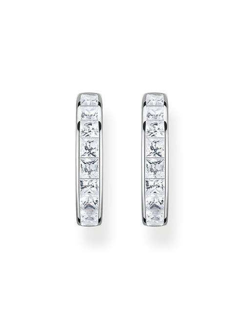 Thomas Sabo | Hoop Earrings With White Stones Pavé Silver | ONE SIZE