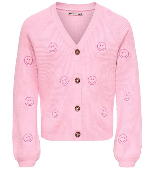 Se Kids Only Cardigan - Strik - Smiley - Sweet Lilac/EMB Smiley/Pin hos KidsWorld