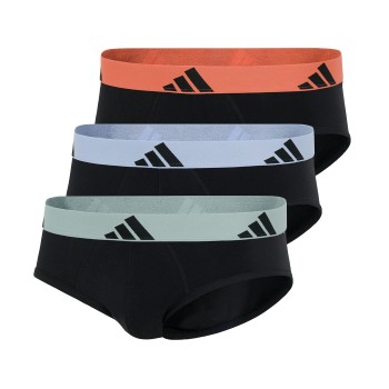 adidas 3P Active Flex Cotton Brief Sort/Orange bomuld Large Herre