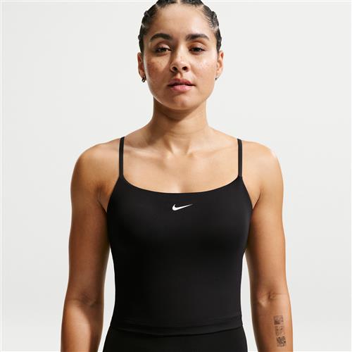Justerbar Nike One-sports-bh-tanktop med indlæg og medium støtte til kvinder - sort