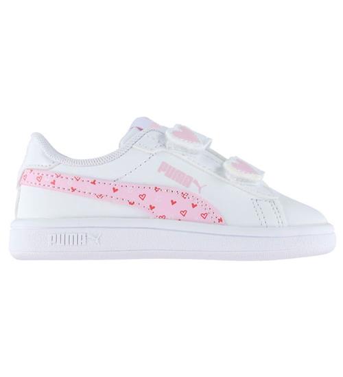 Puma Sko - Smash 3.0 Hearty - Hvid/Pearl Pink