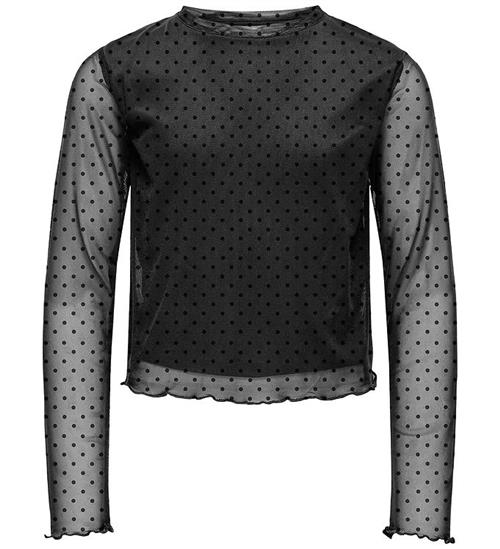 Kids Only Bluser - Mesh - KogDora - Black/Dots Flock Black