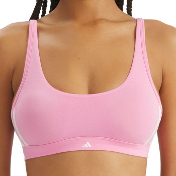 adidas BH Sport Active Essentials 3 Stripes Bralette Rosa bomuld Small Dame
