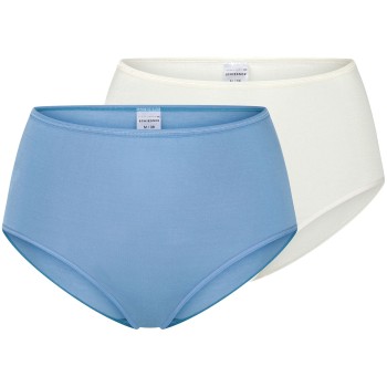 Schiesser Trusser 2P Modal Essentials Midi Slips Hvid/Blå modal 38 Dame