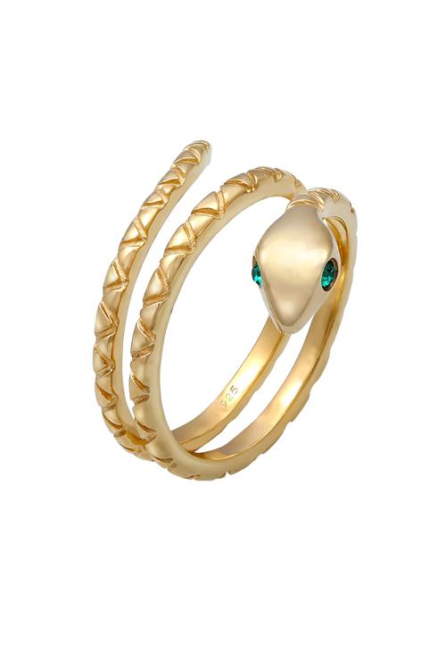 ELLI Ring 'Pinky Snake'  guld / smaragd