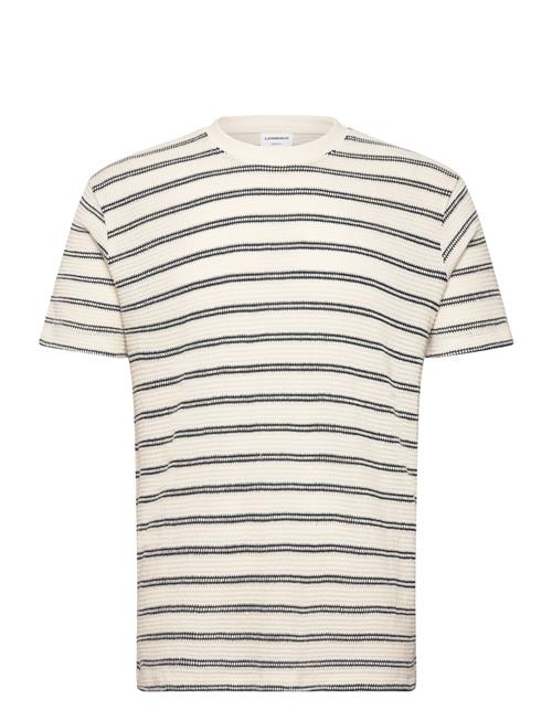 Lindbergh | Striped Structured O-Neck Tee S/S | L