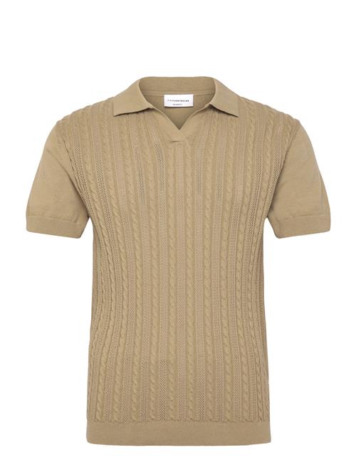 Lindbergh | Knitted S/S Cable V-Neck Polo | XL