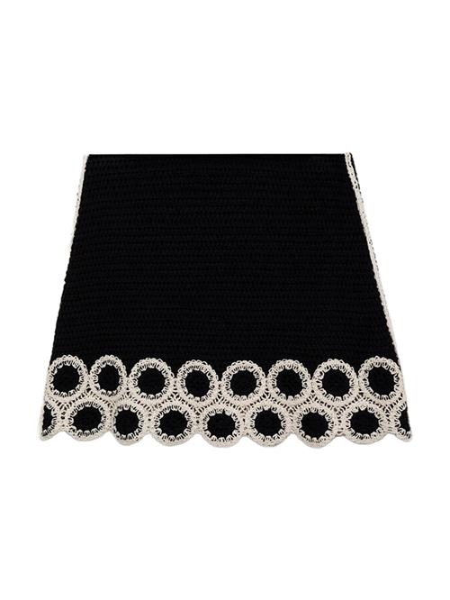 MANGO Nederdel 'TON'  sort / uldhvid