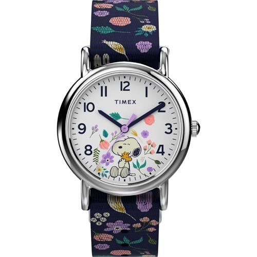 TIMEX Analogt ur  navy / lime / lilla / sølv / naturhvid