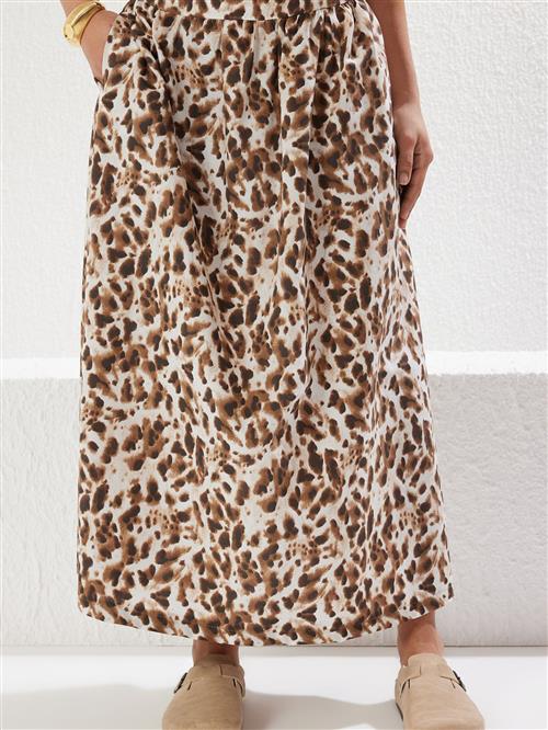 Trendyol Nederdel  brun / sort / hvid