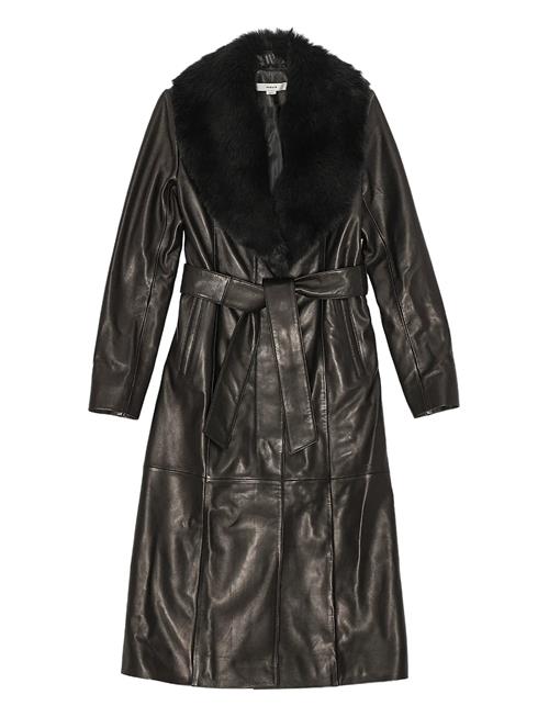 REMAIN Birger Christensen | Leather Trench With Fur Collar | 34