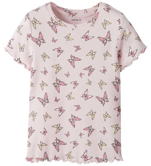 Name It T-shirt - Rib - NmfVemma - Cradle Pink/Butterflies