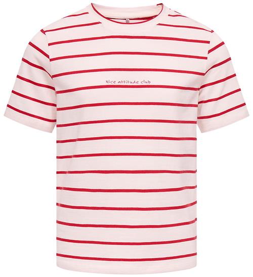 Kids Only T-shirt - KogHelle - Tomato/Cloud Dancer/Print Nice