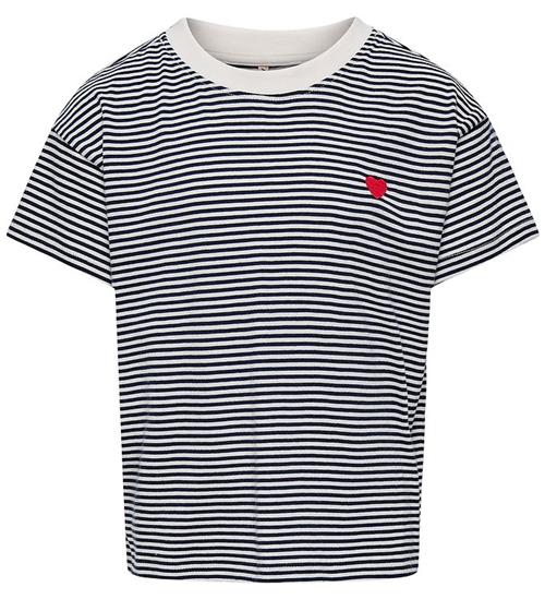 Kids Only T-shirt - KogPisa - Cloud Dancer/Sky Captain Y/D Strip