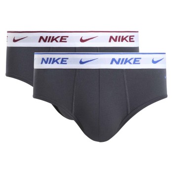 Nike 2P Everyday Cotton Stretch Brief Grå bomuld Small Herre