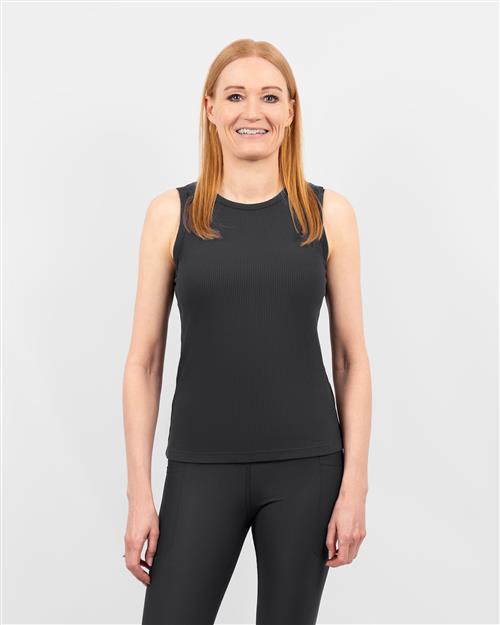 Iris Deep Grey Ribbed Tank Top