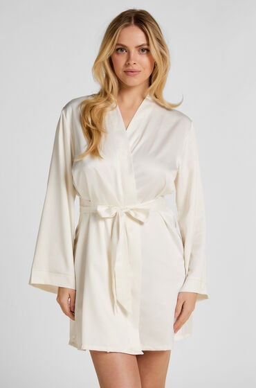 Hunkemöller Kimono Brudesatin Hvid