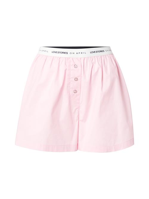 OH APRIL Bukser 'OH APRIL x LOVE Stories - James'  lyserød / sort / hvid