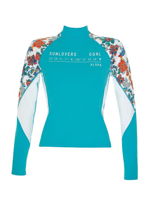 OLYMPIA Tankini-overdel  turkis / orange / hvid