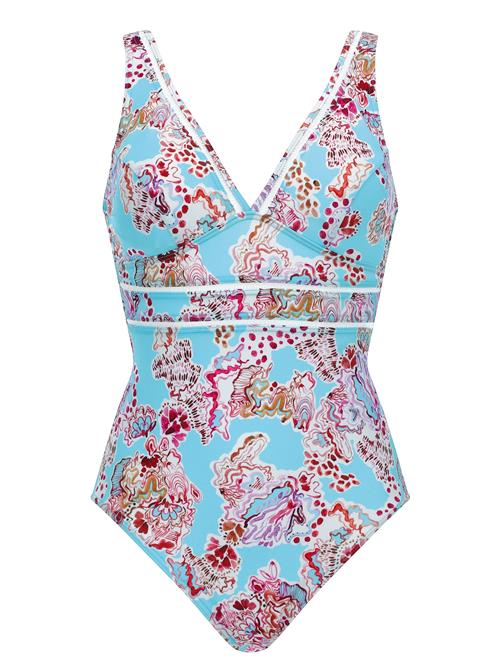 OLYMPIA Badedragt  lyseblå / cranberry