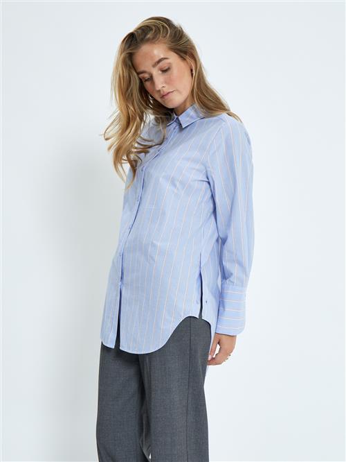 minus Bluse 'Liora'  lyseblå / hvid