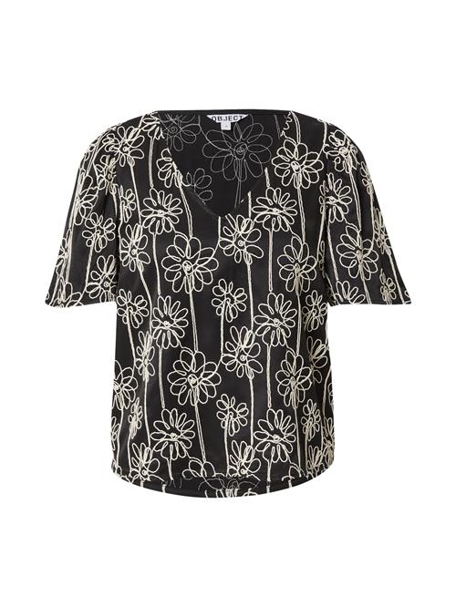 OBJECT Bluse 'OBJCAMI'  lysebeige / sort