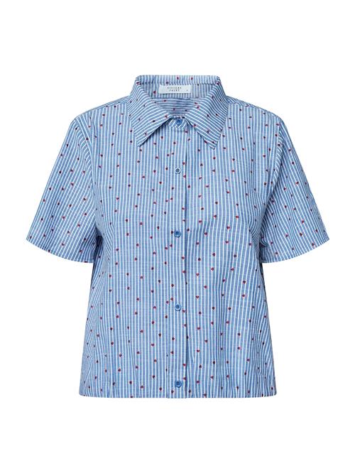 SISTERS POINT Bluse 'GUFO'  lyseblå / rød / hvid