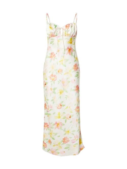 Gina Tricot Sommerkjole  elfenben / gul / lysegrøn / gammelrosa