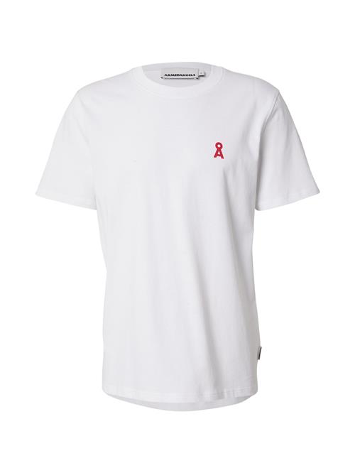 ARMEDANGELS Bluser & t-shirts 'MAARKOS CHANGEMAKERS'  melon / hvid