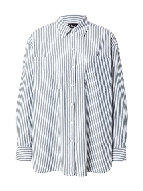 PIECES Bluse 'PCMELIA'  safir / hvid