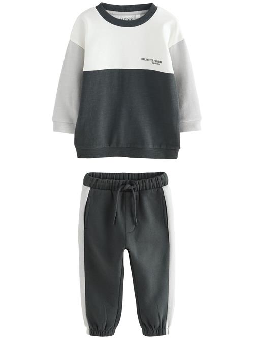 Next Joggingdragt  antracit / lysegrå / hvid