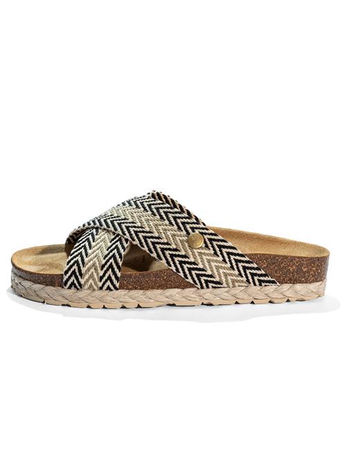 Bayton Pantoletter 'BURGOS'  beige / mørkebeige / sort