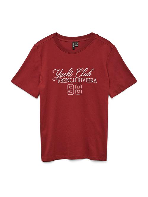 VERO MODA Shirts 'VMABY PAULINA'  vinrød / hvid