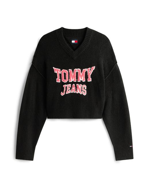 Tommy Jeans Pullover 'VARSITY'  lys rød / sort / hvid