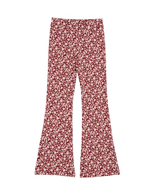 WE Fashion Bukser  burgunder / hvid