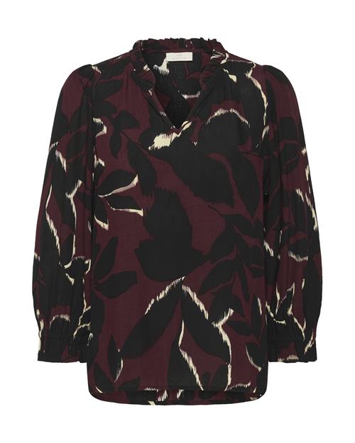 Kaffe Bluse 'Linda'  creme / merlot / sort