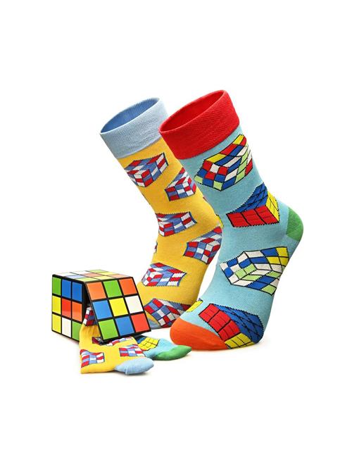 Crea Socks Sokker 'Zauberwürfel'  gylden gul