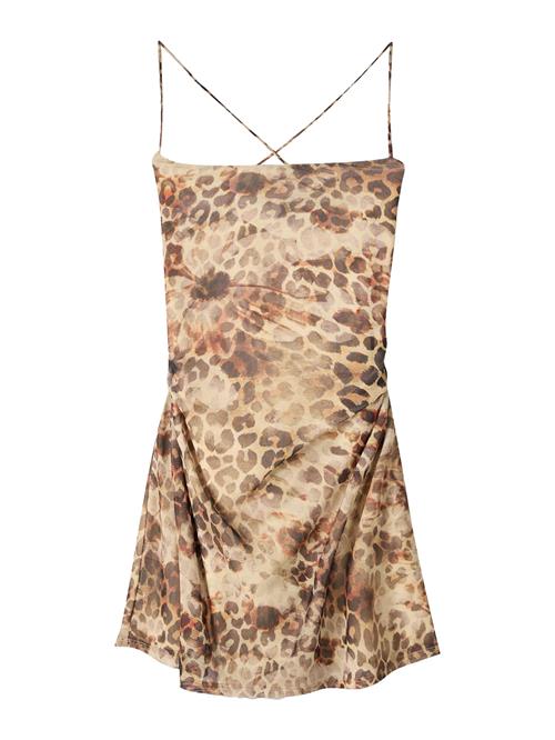 Bershka Kjole  beige / brun / mørkebrun