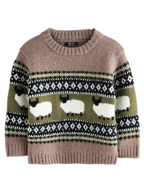 Next Pullover  brun / oliven / sort / hvid