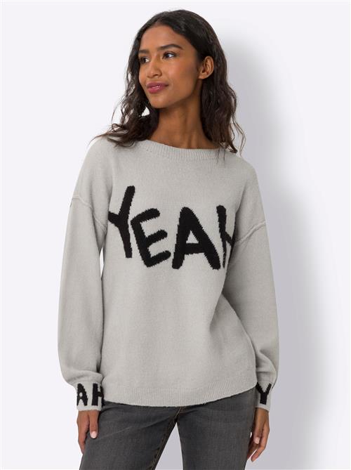 heine Pullover  lysegrå / sort