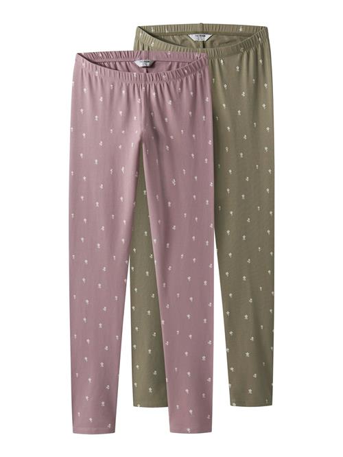 TWO SOON Leggings  grøn / lilla / hvid