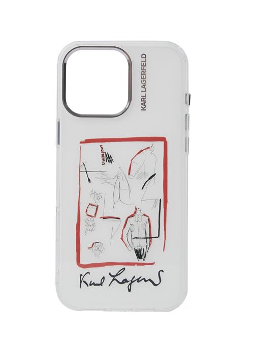 Karl Lagerfeld Smartphone-etui 'iPhone 16 Pro Max'  rød / sort / transparent