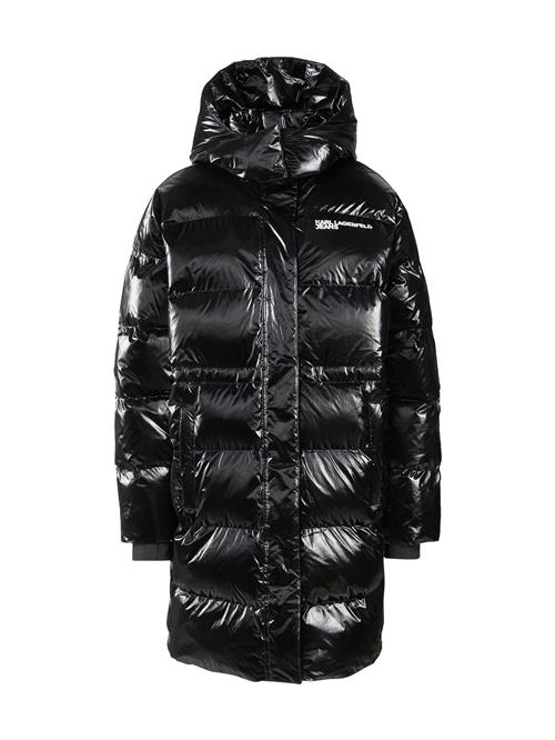 KARL LAGERFELD JEANS Vinterfrakke  sort / hvid