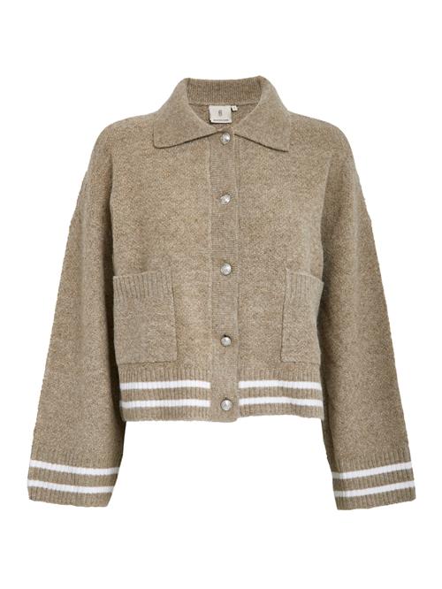 Peppercorn Cardigan 'Kamilla'  mørkebeige / hvid