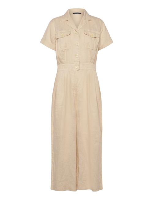 Lauren Ralph Lauren | Embroidered Linen Short-Sleeve Jumpsuit | 38